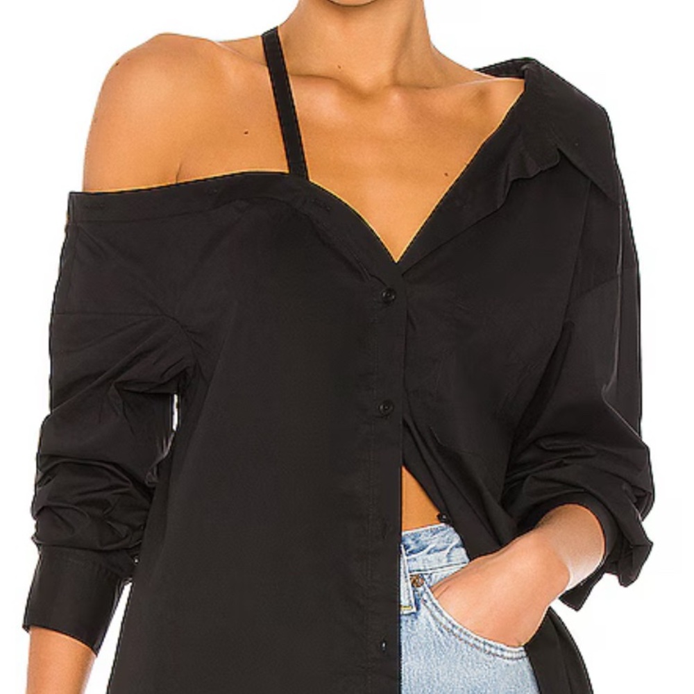 L’academie Black Off-Shoulder Women's Top